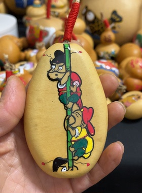 天然葫芦摆件国潮福禄烫画家居玄关装饰客厅非遗工艺品小号带龙头