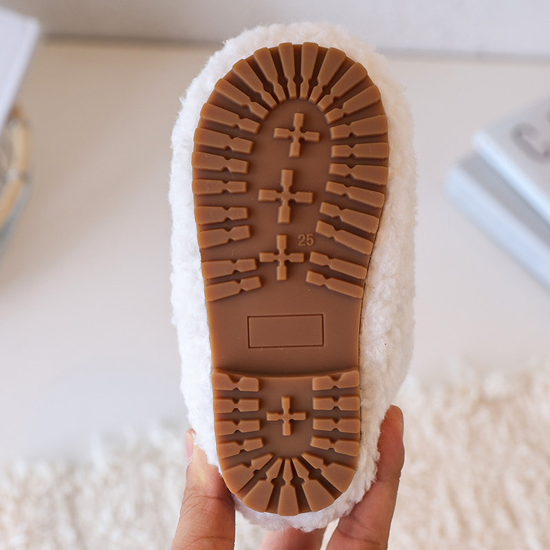 儿童棉靴冬季宝宝毛毛鞋可爱笑脸加绒保暖女孩短靴软底女童雪地靴,淘宝优惠券,粉丝福利购,淘宝优惠卷