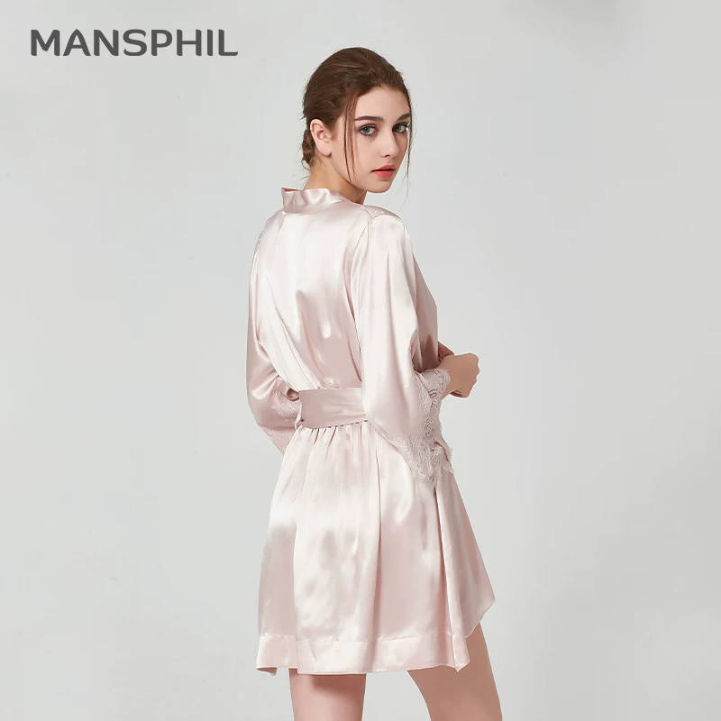 Silk pijama, short sexy bathrobe