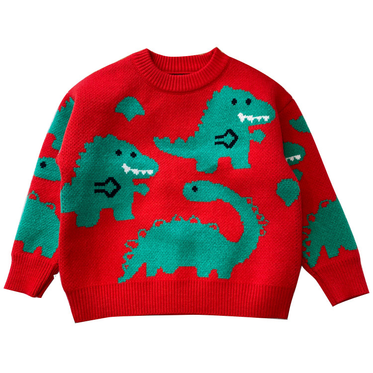 男童毛衣秋冬款2025新款加厚儿童针织衫红色打底上衣年服中童小童,淘宝优惠券,粉丝福利购,淘宝优惠卷