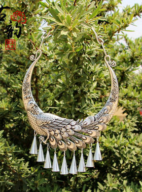 云南民族风挂饰孔雀舞蹈道具苗银