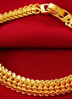 霸气风沙金情侣手链