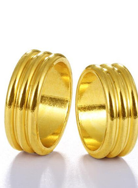 越南沙金光面情侣戒指