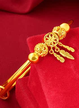 越南沙金女士菱形捕梦网羽毛手环