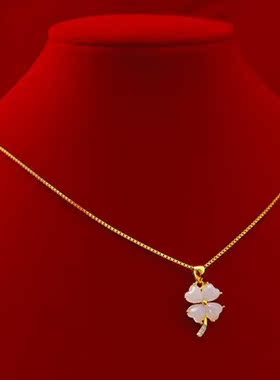 越南沙金玉髓宝石盒子幸运四叶草