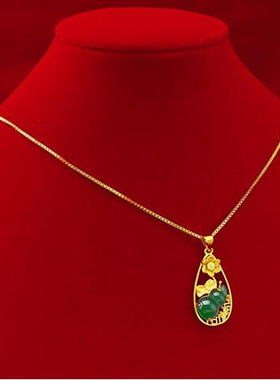女士葫芦盒子项链仿真黄金