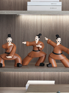 太极小摆件国字脸秦兵功夫中式客厅摆件武术官装饰品办公室陈列品