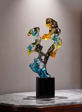 轻奢石来运转仿玉石玄关摆件