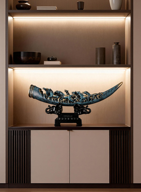 办公室装饰品八马摆件酒柜家居