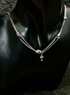 新款小众男女机能风时髦高级感个性方蛇锁骨链冷淡风嘻哈项链男潮