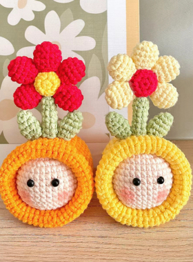 春天一朵小花团子钥匙扣DIY材料