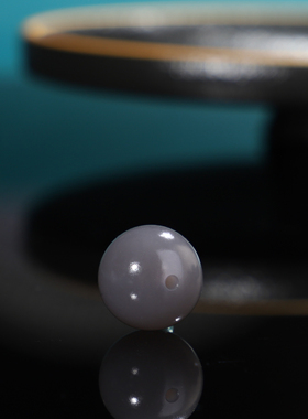 新疆和田玉烟紫玉12mm单颗圆珠