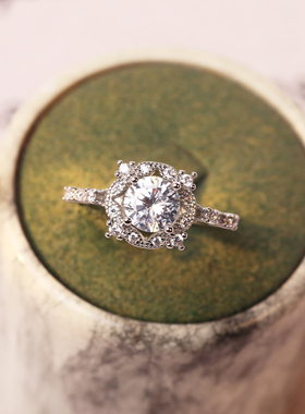 情侣锆石镶嵌活口可调节大小