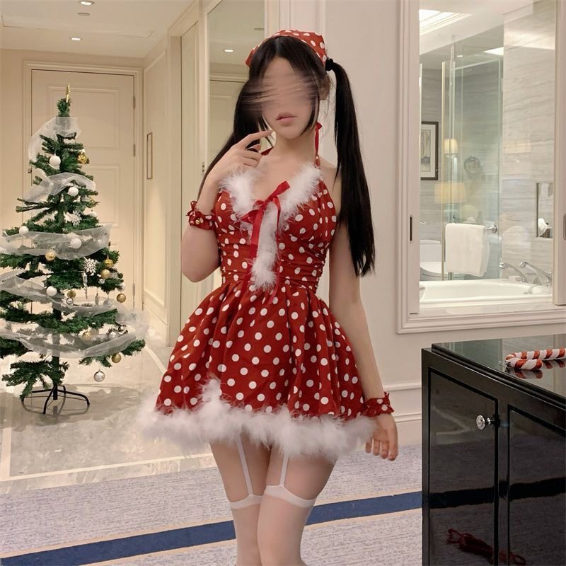 圣诞节服装氛围感穿搭丝绒抹胸红色连衣裙女秋冬套装party小礼裙,淘宝优惠券,粉丝福利购,淘宝优惠卷