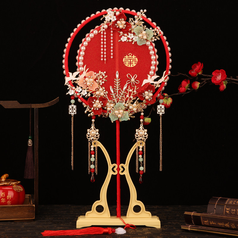 团扇新娘婚礼结婚新婚喜扇秀禾扇子中式婚扇成品简单大气送闺蜜,淘宝优惠券,粉丝福利购,淘宝优惠卷