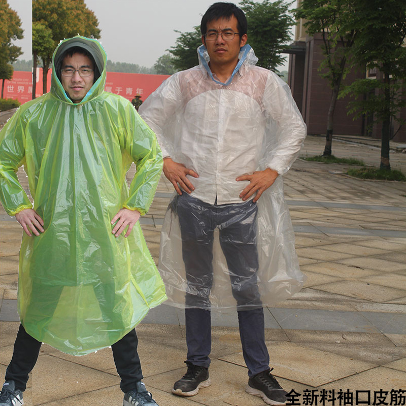 加厚一次性雨衣透明旅游登山游乐园漂流套装雨披卡片便携压缩雨衣