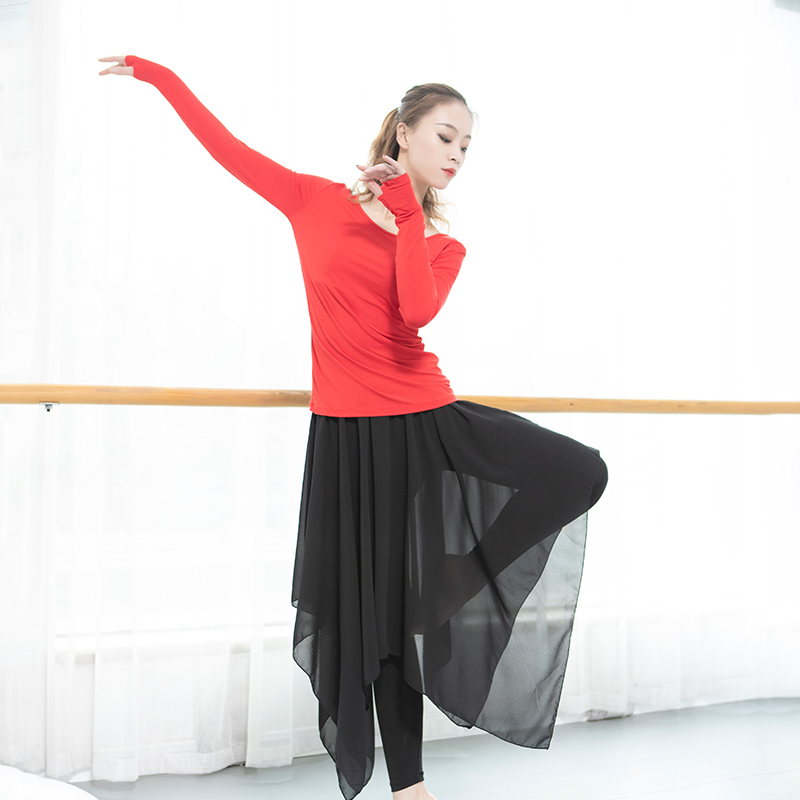 蝴蝶舞蹈用品舞蹈练功服套装女成人新款中国古典现代民族裙裤形体教师跳舞服装0