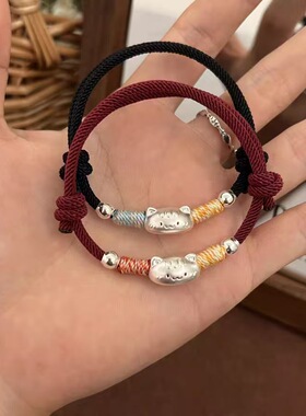 新款法棍猫法棍小面包精致Q萌可爱手工编绳手链送闺蜜女友礼物