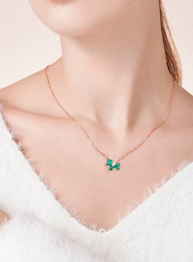 999纯银小绿马项链百搭高级感