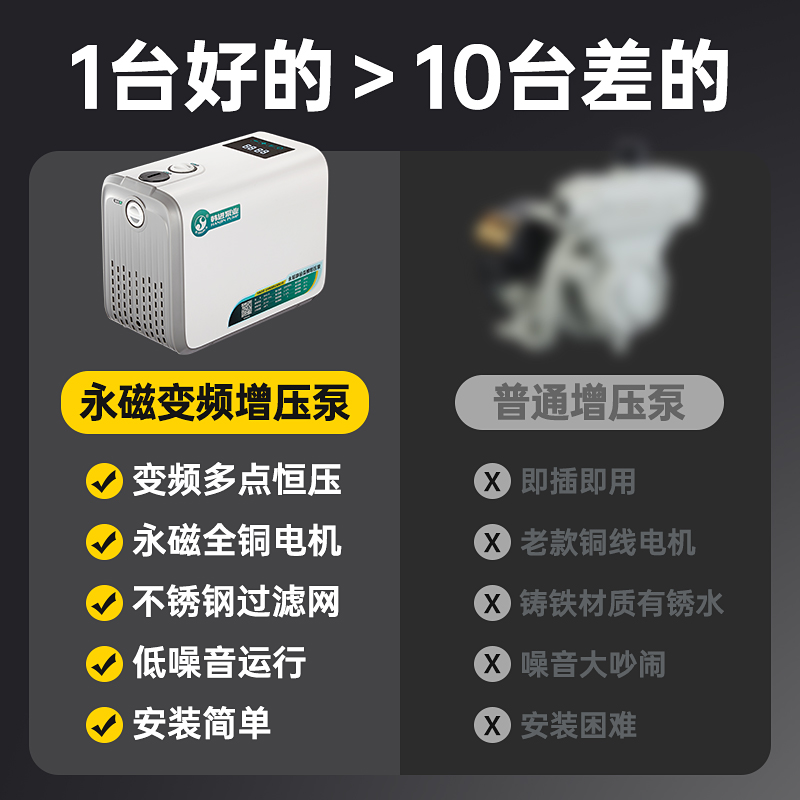韩进变频增压泵家用全屋自来水热水器管道加压自吸泵低噪音上水泵 - 图2