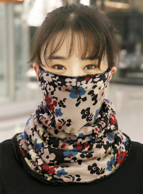 秋冬女针织保暖百搭加厚挂耳围脖
