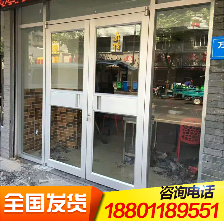 肯德基门北京厂家订做店铺商铺服装店铝合金写字楼格子门 - 图2