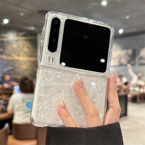 高级感手提珍珠挂链适用华为purax手机壳新款创意ins贝壳纹pura典藏版女款奢华简约全包超薄个性网红时尚防摔 - 图2