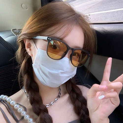 时尚折叠偏光墨镜防紫外线超轻便携眼镜盒防晒太阳眼镜夏季女遮阳 - 图2