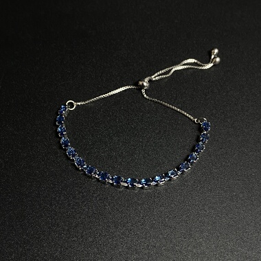 Vintage 古著「LiLilian」银蓝色抽绳手链