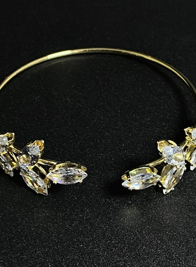 Vintage 古著「flower vine」白钻手镯