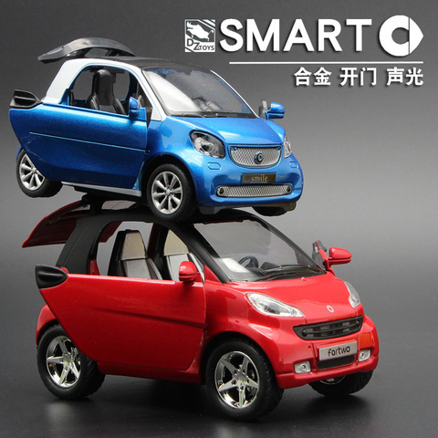 儿童男孩可爱玩具小汽车模型 奔驰SMART合金车模好玩仿真回力声光