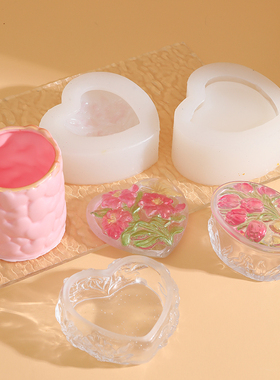 硅胶郁金香收纳盒笔筒模具diy