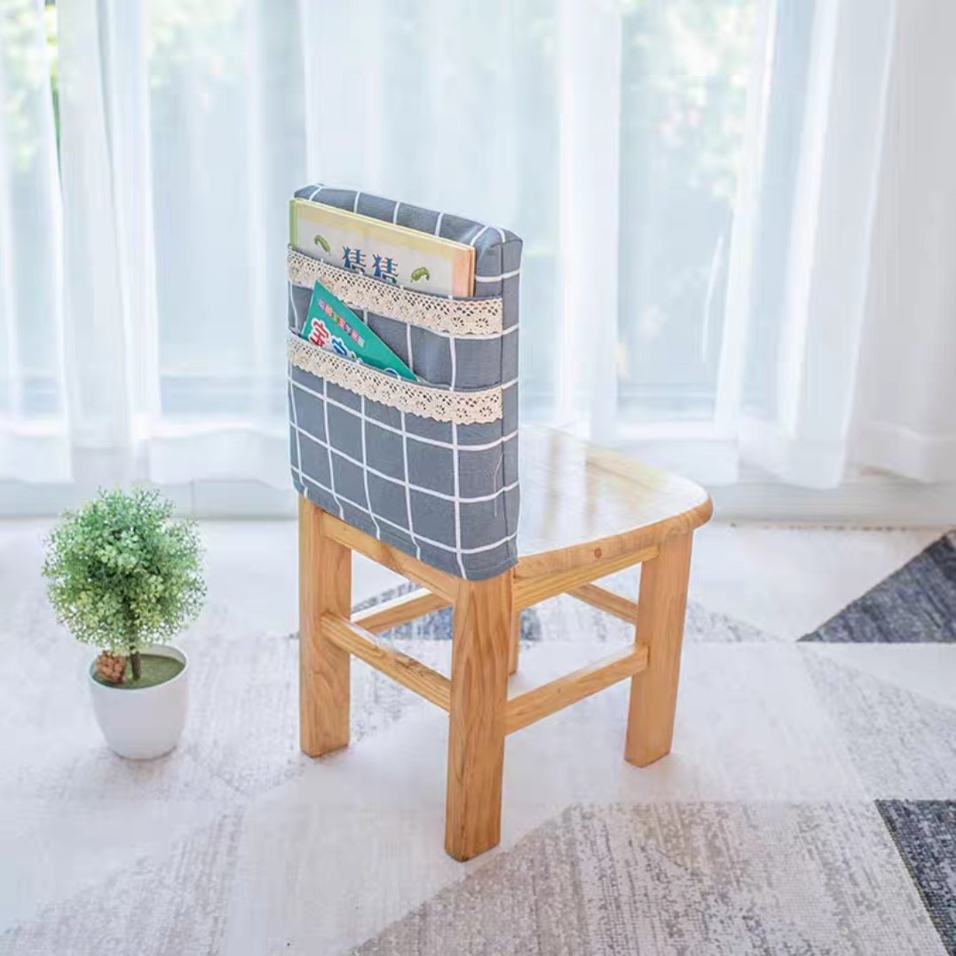 定制幼儿园椅背套儿童专用图书收纳袋简约加厚格子布艺小椅子套罩,淘宝优惠券,粉丝福利购,淘宝优惠卷