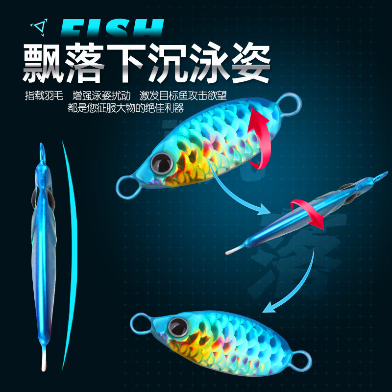 远投铁板独家3D立体鱼鳞纹路亚饵翘嘴路亚假饵羽毛血槽三本钩鱼饵,淘宝优惠券,粉丝福利购,淘宝优惠卷