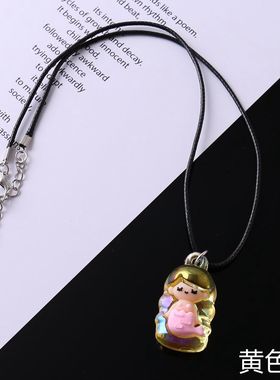 亚克力塑料美人鱼项链儿童吊坠