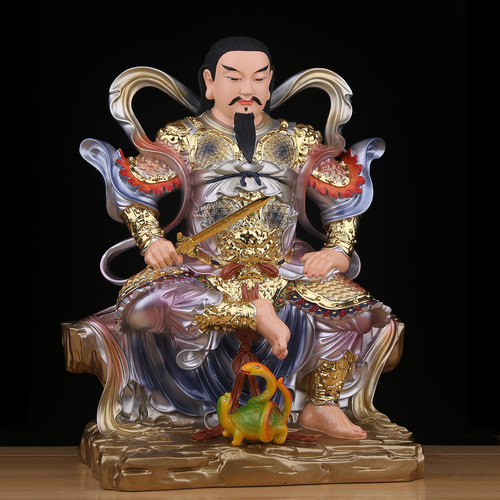 真武大帝神像玄天上帝摆件道家玄武大帝北极真君祖师树脂家用供奉 - 图0