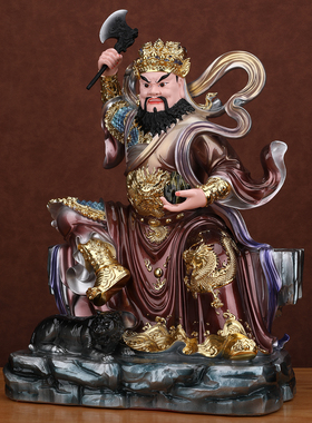 山神爷神像坐山虎骑山君家用寺庙佛堂供奉土地像体真身树脂摆件像