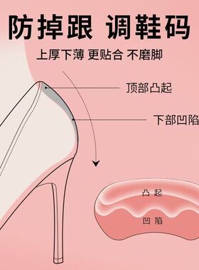 4D硅胶麂皮高跟鞋后跟贴