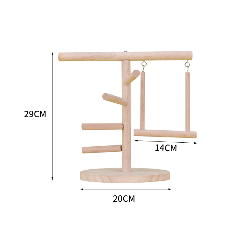 宠儿新家鹦鹉站架实木台架游戏架鹦鹉鸟玩具秋千吊环爬梯套装-图3