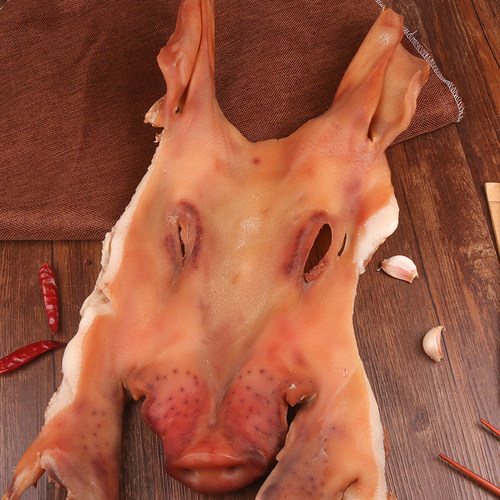 安徽特产腊猪头咸猪脸皮 正宗土猪肉农家自制风干咸肉腊肉整只3斤 - 图0