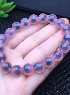 天然粉糖心玛瑙圆珠手链 女款水晶手串礼物 真的很少的货等了很久