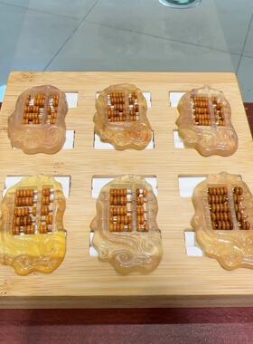 羊角如意算盘科檀木原创独特手工雕刻精品西藏羊角如意吊坠挂件