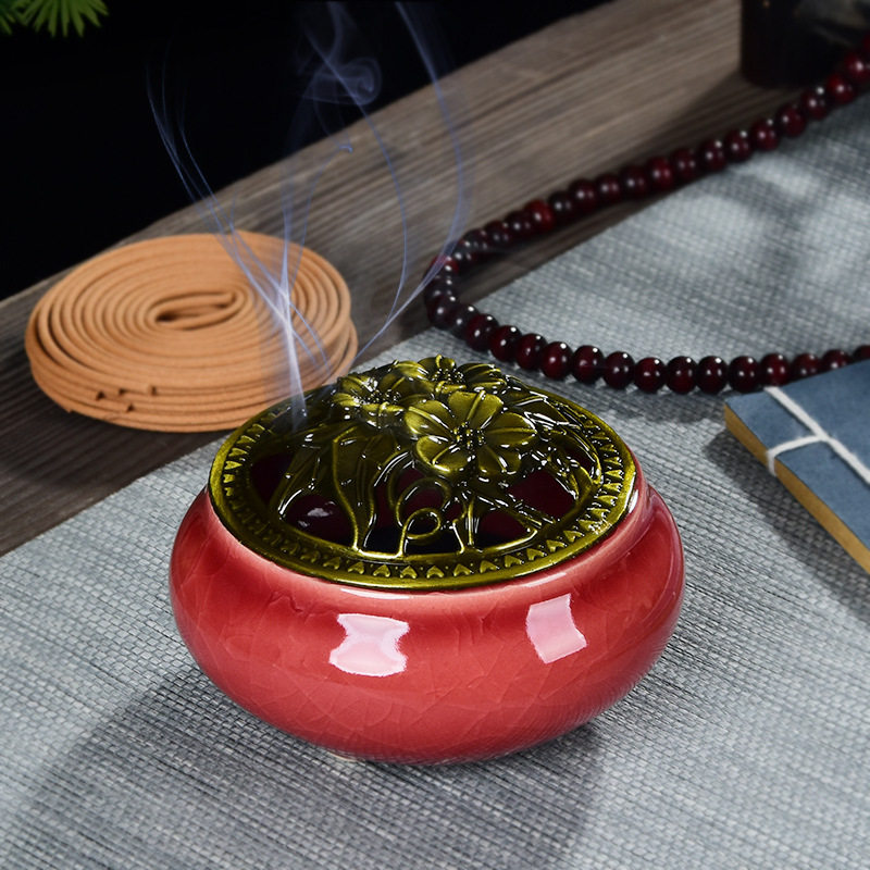 艾草燃烧盒艾柱香炉艾灸香炉艾条艾绒香炉陶瓷盘香七彩香炉香插,淘宝优惠券,粉丝福利购,淘宝优惠卷