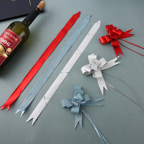 中号磨纱款蝴蝶结手拉花彩带扎带礼品包装花店材料扎花礼物装饰花 - 图0