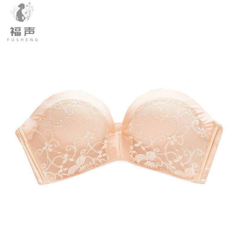 无肩带文胸无带婚纱内衣女聚拢防滑上托无钢圈小胸夏加厚抹胸薄款,淘宝优惠券,粉丝福利购,淘宝优惠卷