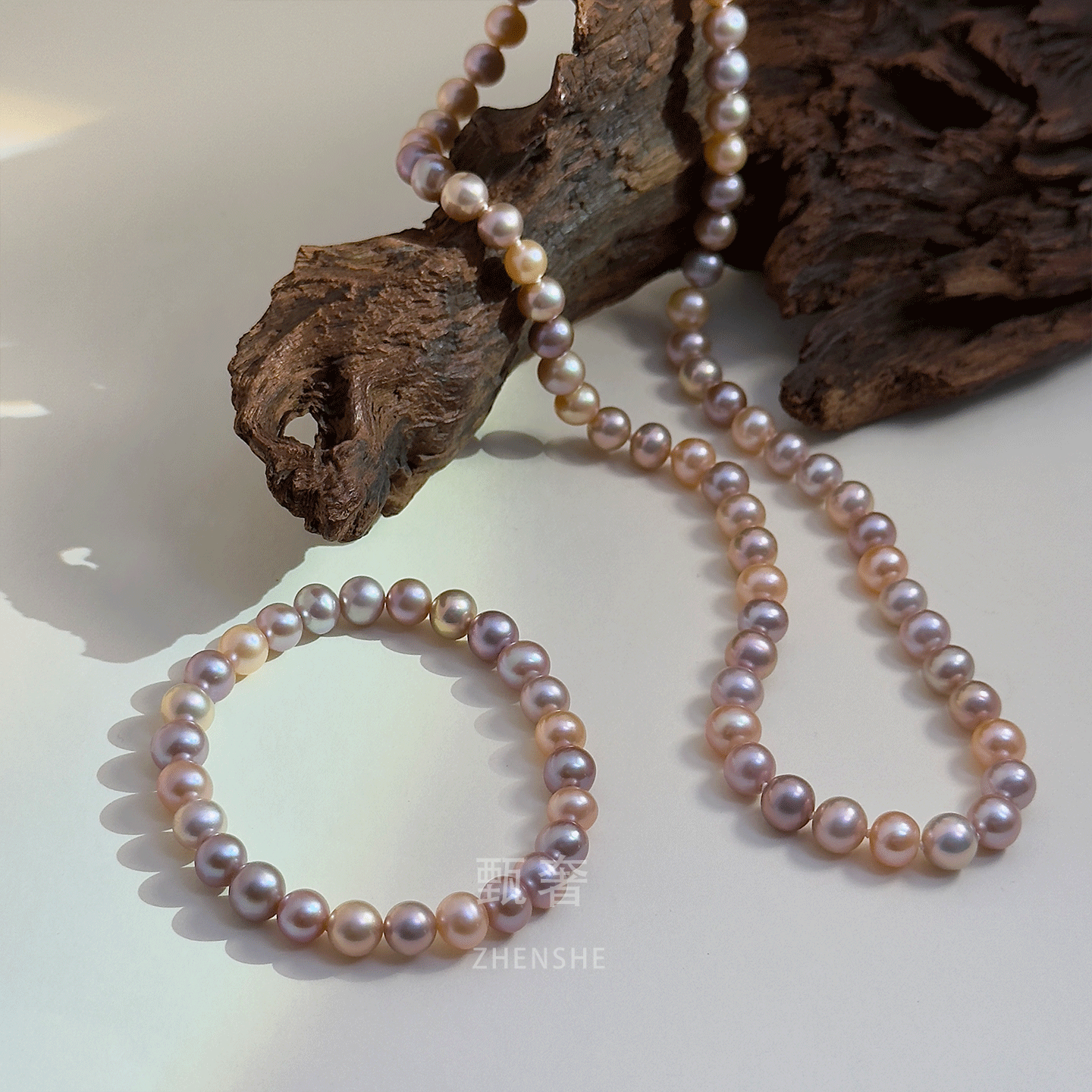 《甜心糖豆》7-8mm极光无核彩色淡水珍珠手链松紧串绳素珠串百搭,淘宝优惠券,粉丝福利购,淘宝优惠卷