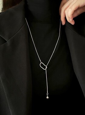 简约设计感毛衣项链女高级感长款项链小众气质双层毛衣链饰品