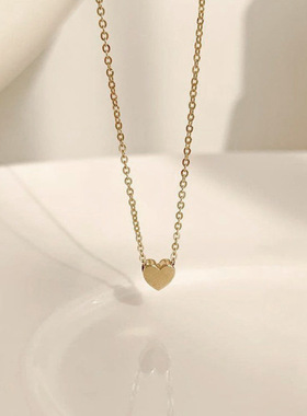 小爱心吊坠项链女精致925纯银心形锁骨链轻奢感可爱小众颈链