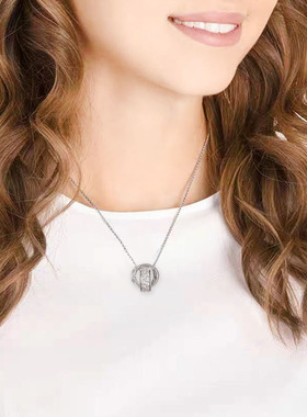 罗马双环情侣项链女百搭轻奢小众高级设计感简约通勤吊坠钛钢饰品