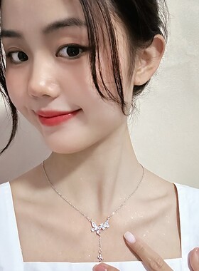 蝴蝶之恋项链轻奢高级感时尚小众轻奢钛钢锁骨链时尚气质颈链饰品